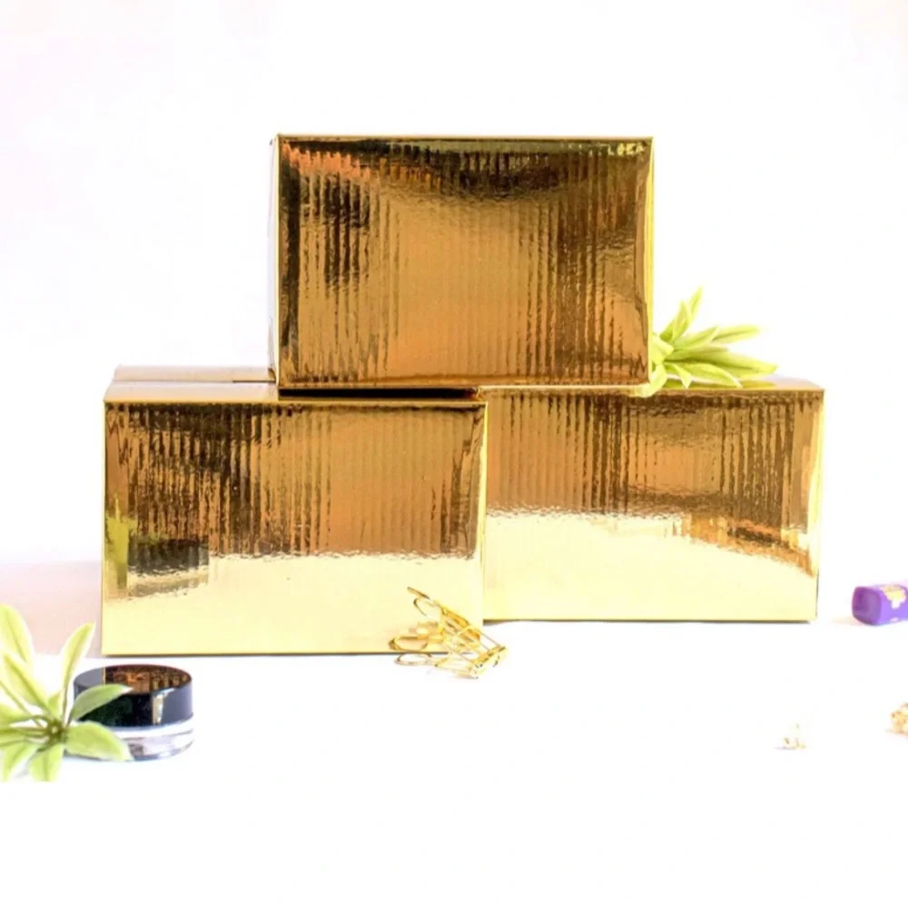 10 Pack of 4x4x4 Gold Boxes, Shipping Boxes, Packing Materials, PRICE IS FIRM